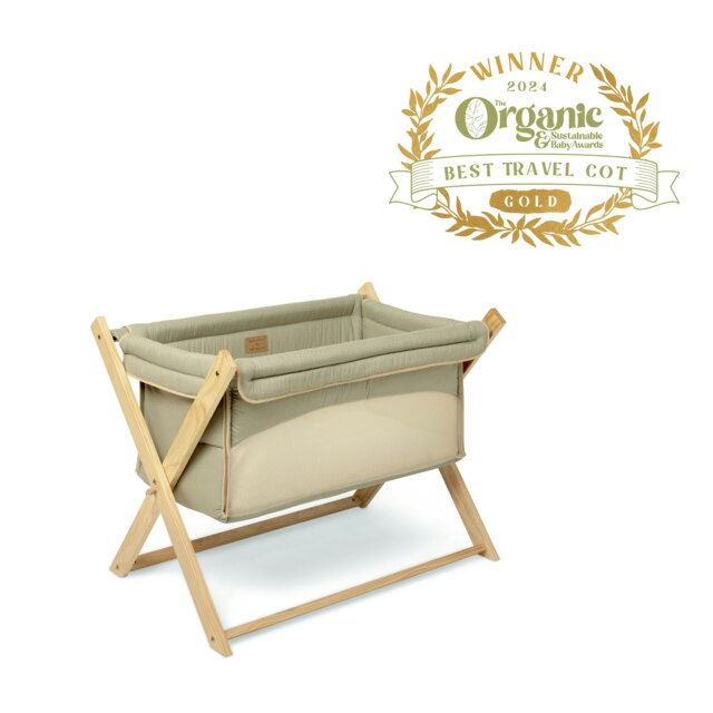 Clair de Lune Sage Organic Folding Crib