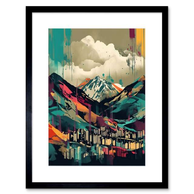 "Ben Nevis Fort William Modern Bold Landscape 9x7"" Black Framed Wall Art Print"