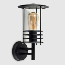 ValueLights Black Dorset Outdoor Wall Lantern with 4W Amber Bulb Black