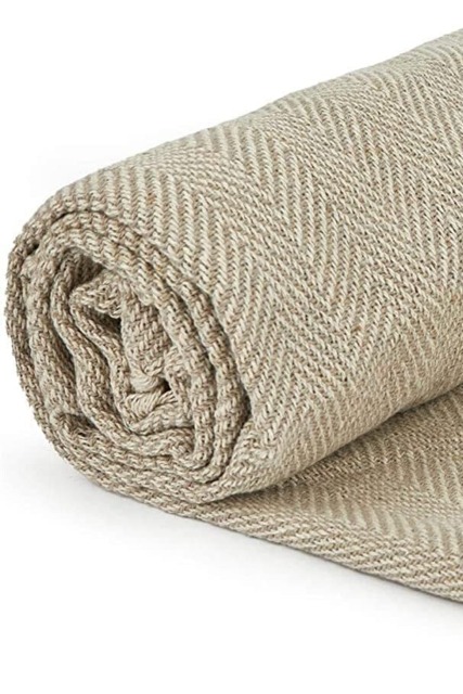 "Herringbone Throw 70 X 100"" - Natural"