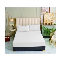 Groundlevel Egyptian Cotton Fitted Sheet Premium Luxuriously Soft Breathable Decor White