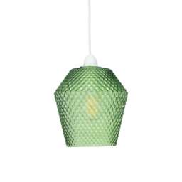 Porter - Green Textured Glass Easy Fit Pendant Shade Green Small 1