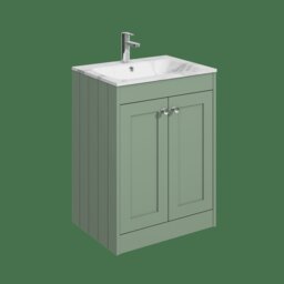 Balterley Floor Standing 2 Door Unit & Stone Basin 1 Tap Hole Green 800 x 600 x 453mm