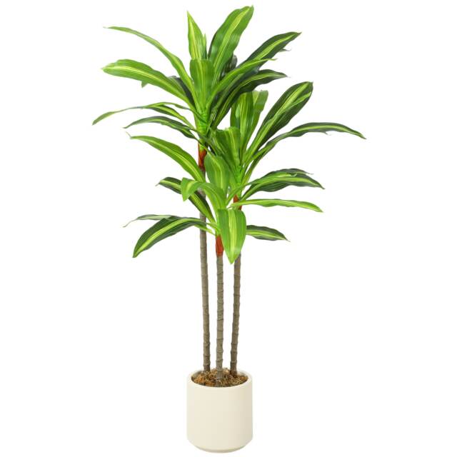 HOMCOM 90cm Lifelike Fake Tree with Bendable Trunks for Home Decor, Green