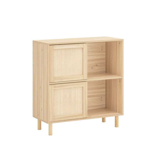 SoBuy Sideboard with 2 Sliding Doors, Natural, 31.4x13.7x34.2 in, 19.7 kg - FSB87-N