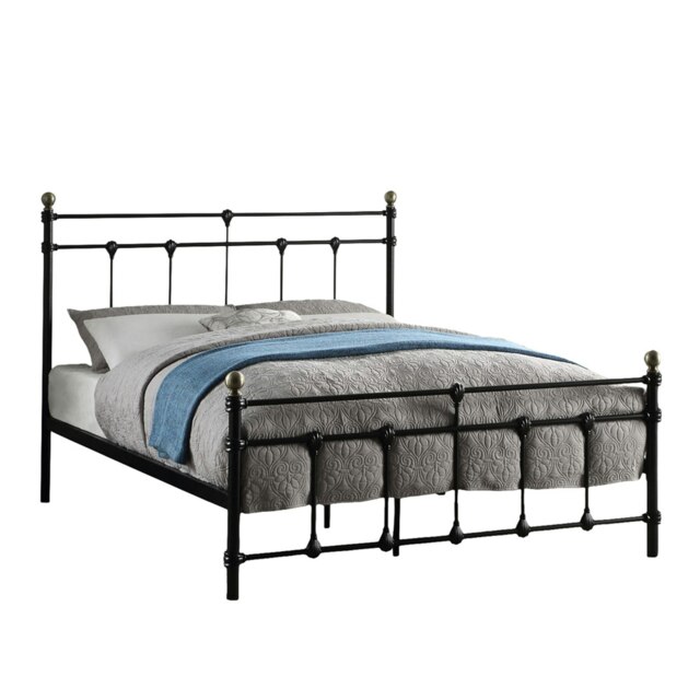 Bayford Traditional Vintage Style Black Metal Bed Frame (Small Double) Black Black Small Double