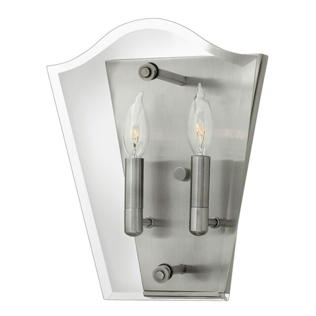 Wingate 2 Light Indoor Candle Wall Light Polished Antique Nickel, E14