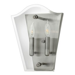 Wingate 2 Light Indoor Candle Wall Light Polished Antique Nickel, E14