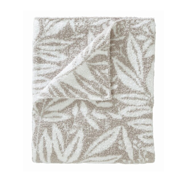 Catherine Lansfield So Soft Sorrel Leaves 130x170 cm Blanket Throw Natural Cream Natural One Size