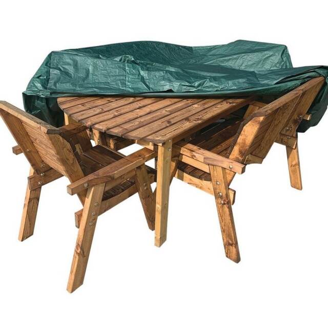 Deluxe Fitted Six Seater Table Set Cover - L250 x W295 x H102 cm - Fully Assembled