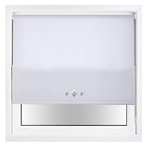 FURNISHED Daylight Trimmable Roller Blinds with Triple Diamond Eyelets and Metal Fittings White White (W) 175cm x (L) 210cm