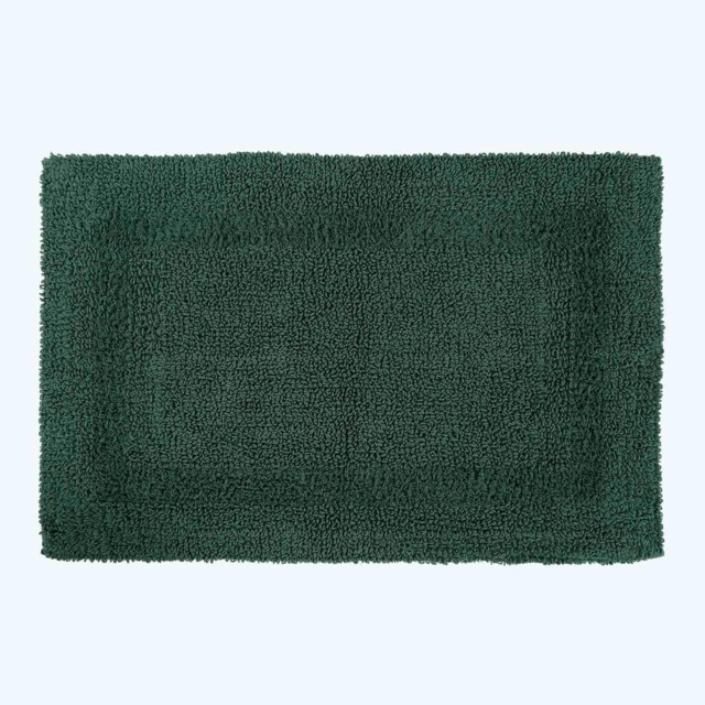 Homescapes Luxury Reversible Cotton Bath Mat - Forest Green Forest Green