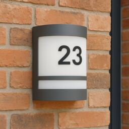 CGC KALA Curved Black Stainless Steel Outdoor Wall Light Black Black Height: 20.8 cm, Width: 16 cm, Depth: 9.2 cm