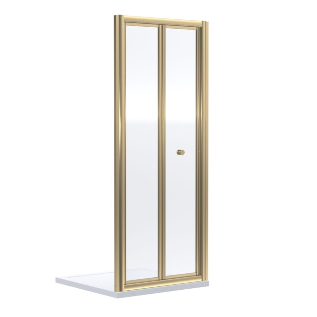 Balterley Ruwa Toughened Safety Glass Bi-Fold Shower Door - Balterley Copper Brushed Brass 1