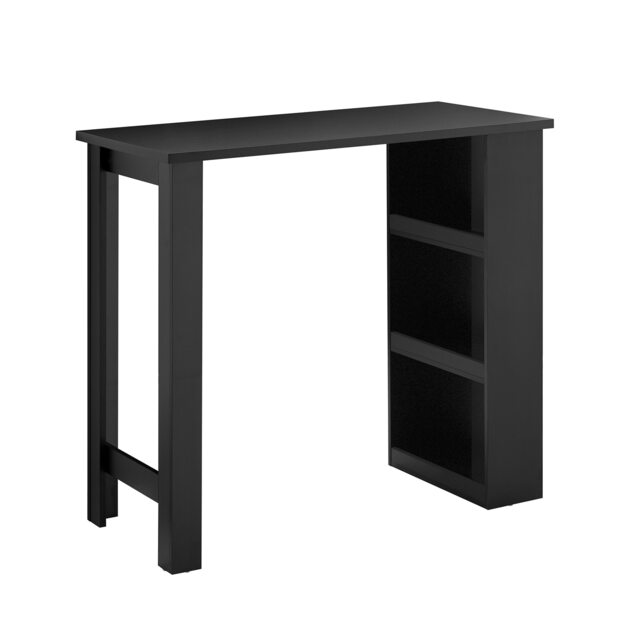 SoBuy FWT17-II-SCH,Breakfast Bar Table with 3-Tier Storage Shelves Black Black 1