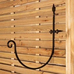 Tom Chambers Heavy Duty Handcrafted Metal 38cm Black Wall Bracket Hook For Garden Hanging Basket Bird Feeder Black Black