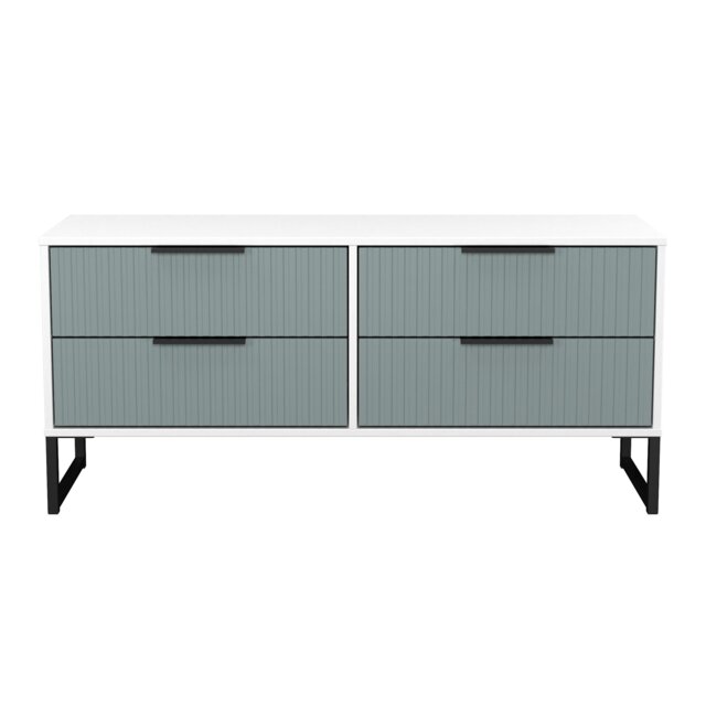 Menai 4 Drawer Bed Box in Duck & White Matt (Ready Assembled) Blue Duck & White Matt