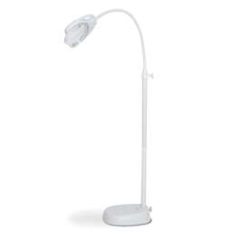PURElite Tri-Spectrum Floor Lamp - Rechargeable LED Magnifying Light, Adjustable Brightness for Reading & Crafts White