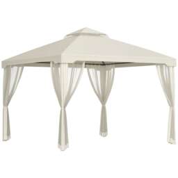 Outsunny 3 x 3 m Metal Gazebo Garden Outdoor 2-Tier Roof Marquee Party White White