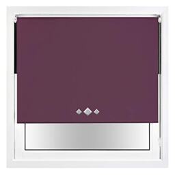 Blackout Roller Blind Diamond Eyelet Metal Fittings Purple Aubergine