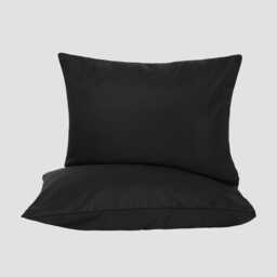 OHS 2 x Hotel Luxury Quality Bedroom Housewife Pillowcases, 50x75cm - Black