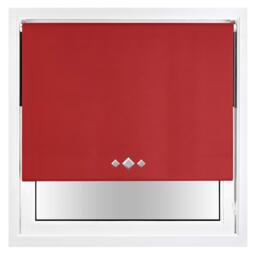 Blackout Roller Blind Diamond Eyelet Metal Fittings Red Red
