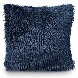 Shaggy Chenille Cushion - 43cm x 43cm Blue Navy