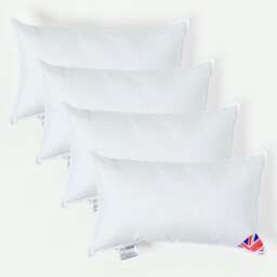 "Homescapes Luxury Super Microfibre Cushion Pad Insert Inner 50 x 30 cm (20 x 12 inches) - Pack of 4 White 50 x 30 cm (20 x 12"")"