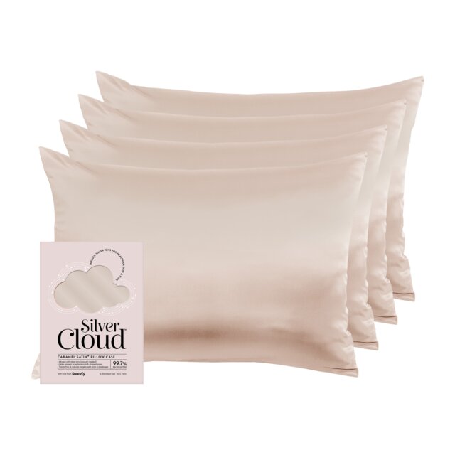 Silver Cloud Silver Ion Infused Satin Pillowcase Caramel - 4 Pack