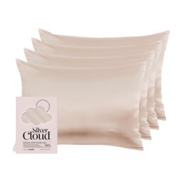 Silver Cloud Silver Ion Infused Satin Pillowcase Caramel - 4 Pack