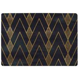 Gold Geometreic Lines Rug Multi
