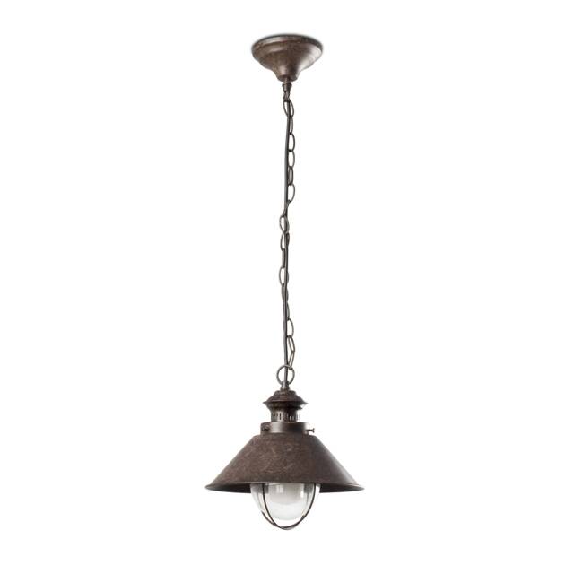 Nautica 1 Light Small Outdoor Ceiling Pendant Light Clear, Rust Brown, E27
