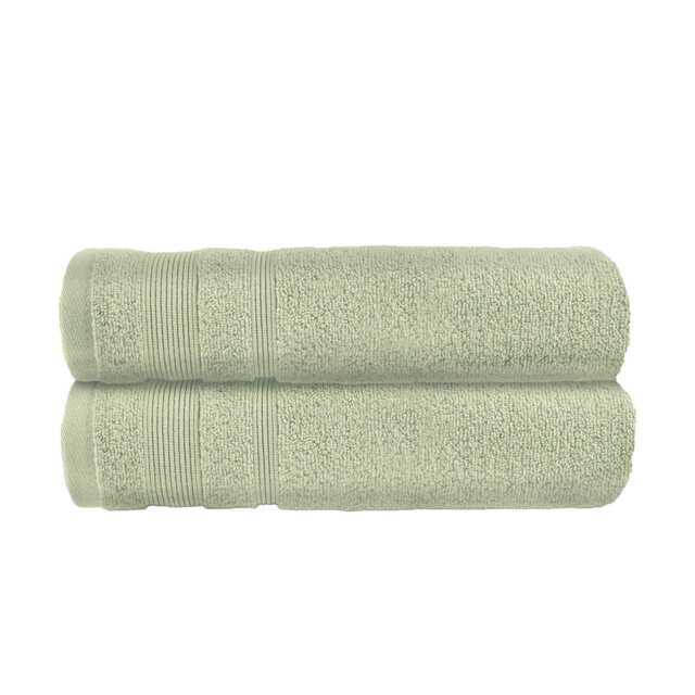 Luxury Zero Twist Egyptian Cotton Bath Towels 70 x 120cm - Pack of 2 Green Sage Green Bath towel