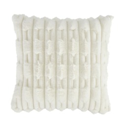Bianca So Soft Carved Faux Fur Cushion Cream 50x50cm