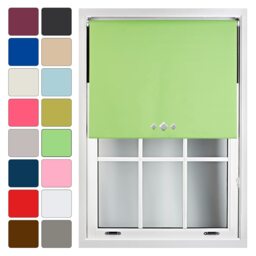 FURNISHED Blackout Roller Blinds with Triple Diamond Eyelets Cut to Size Easy Fit Window Shade - (W)150cm x (L)210cm Green Lime (W) 150cm x (L) 210cm