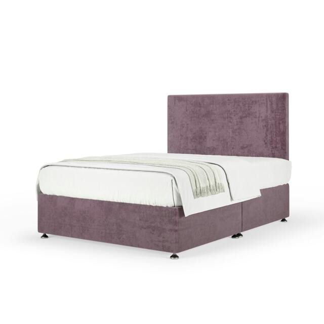 Memory Maestro Memory Foam Mauve Naples Velvet Divan Set And Valencia Headboard Single