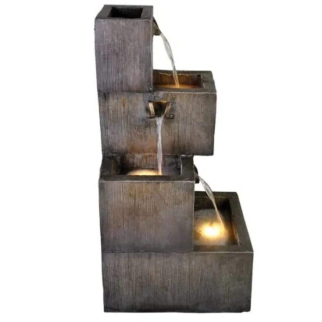 Bermuda Santa Cruz Mains Powered Water Feature Garden Ornament With LED Light