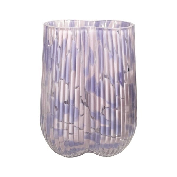 Straits Small Textured Glass Flower Vase 20cm Pink 1