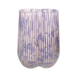 Straits Small Textured Glass Flower Vase 20cm Pink 1