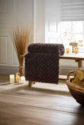 Tadcaster Chevron Plush Throw, 140×180cm – Warm Decorative Sofa Blanket Copper Chocolate