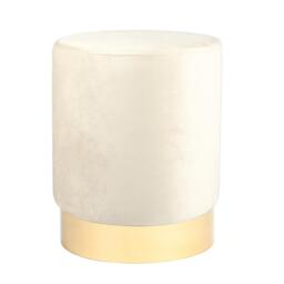 Harbour Housewares Round Velvet Foot Stool - Modern Dressing Table Pouffe Footstool Vanity Seats Vanity Chair Pouf Cream Cream 1