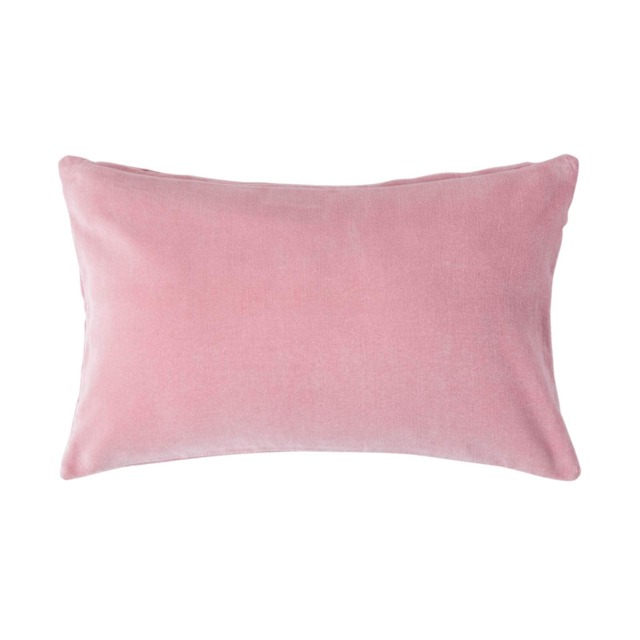 Homescapes Pink Velvet Rectangular Cushion Cover - 30 x 50 cm Pink Pink 1