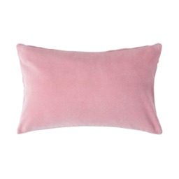 Homescapes Pink Velvet Rectangular Cushion Cover - 30 x 50 cm Pink Pink 1