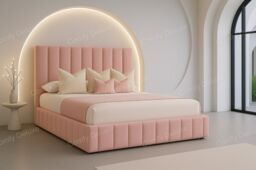 Baby Pink 3ft Single Plush Velvet Astro Bed Frame Solid Base