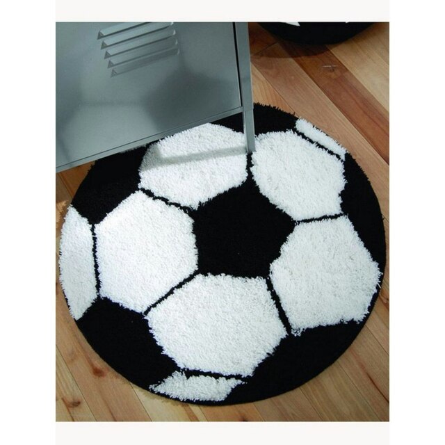 Catherine Lansfield It´s A Goal Football Rug - White/Black - One Size White One Size