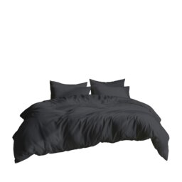 Plain Dyed Easy Care Polycotton Duvet Cover And Pillowcase/s Set Bed Linen Grey Grey King