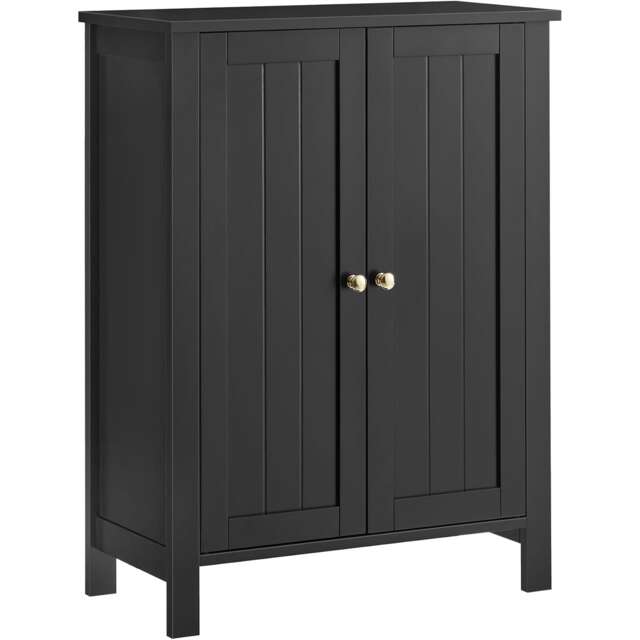 Freestanding Bathroom Storage Cabinet with Adjustable Shelves, Bathroom Organizer, Ink Black