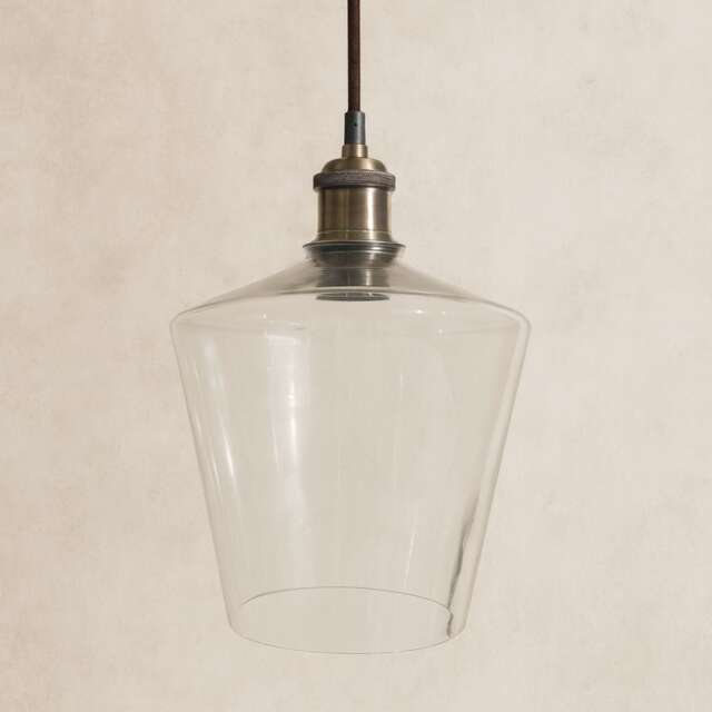 CGC Lighting Ella Clear Glass Cylinder Lampshade - Easy-Fit E27