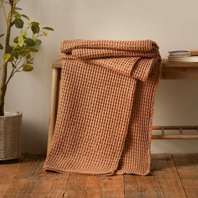 Pineapple Elephant Jaipur Chunky Waffle Cotton Blanket Throw