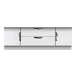 Holborn 2 Door 2 Drawer Wide TV Unit in White Gloss & White Matt (Ready Assembled) White White Gloss & White Matt